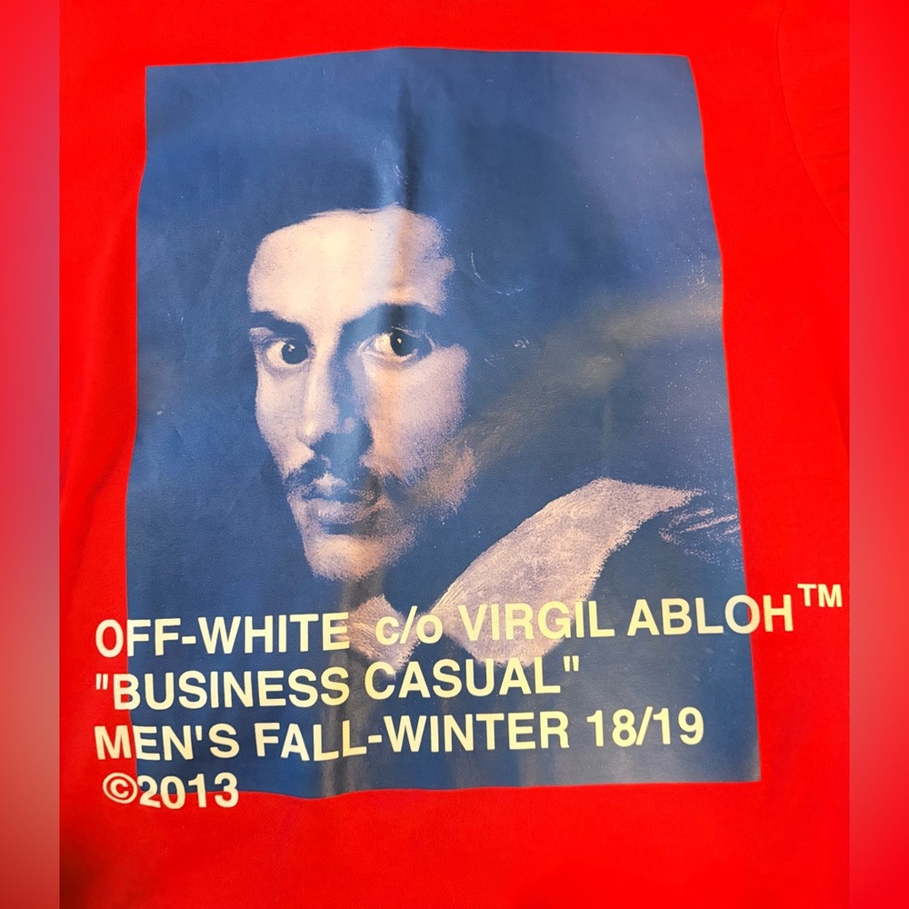 OFF-WHITE Authentic Bernini Long Sleeve Tee, Red, Size XS, EUC - Picture 7 of 12